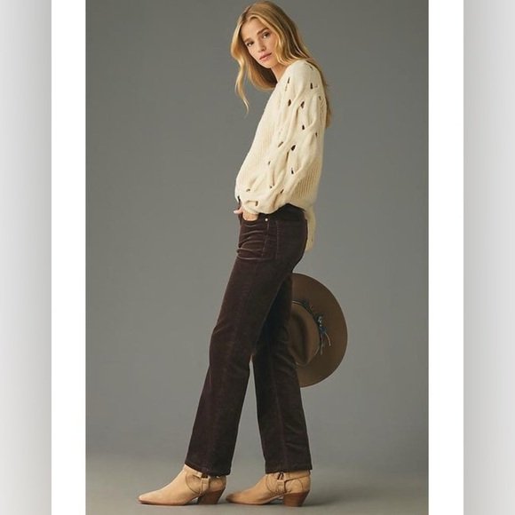 THE YAYA MID-RISE CORDUROY CROP FLARE JEANS BY PILCRO NEW SIZE 27 - Picture 1 of 5